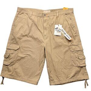 Royal Blue Cargo Shorts Tan Big & Tall Mens 50 Gorpcore Utility Streetwear NEW